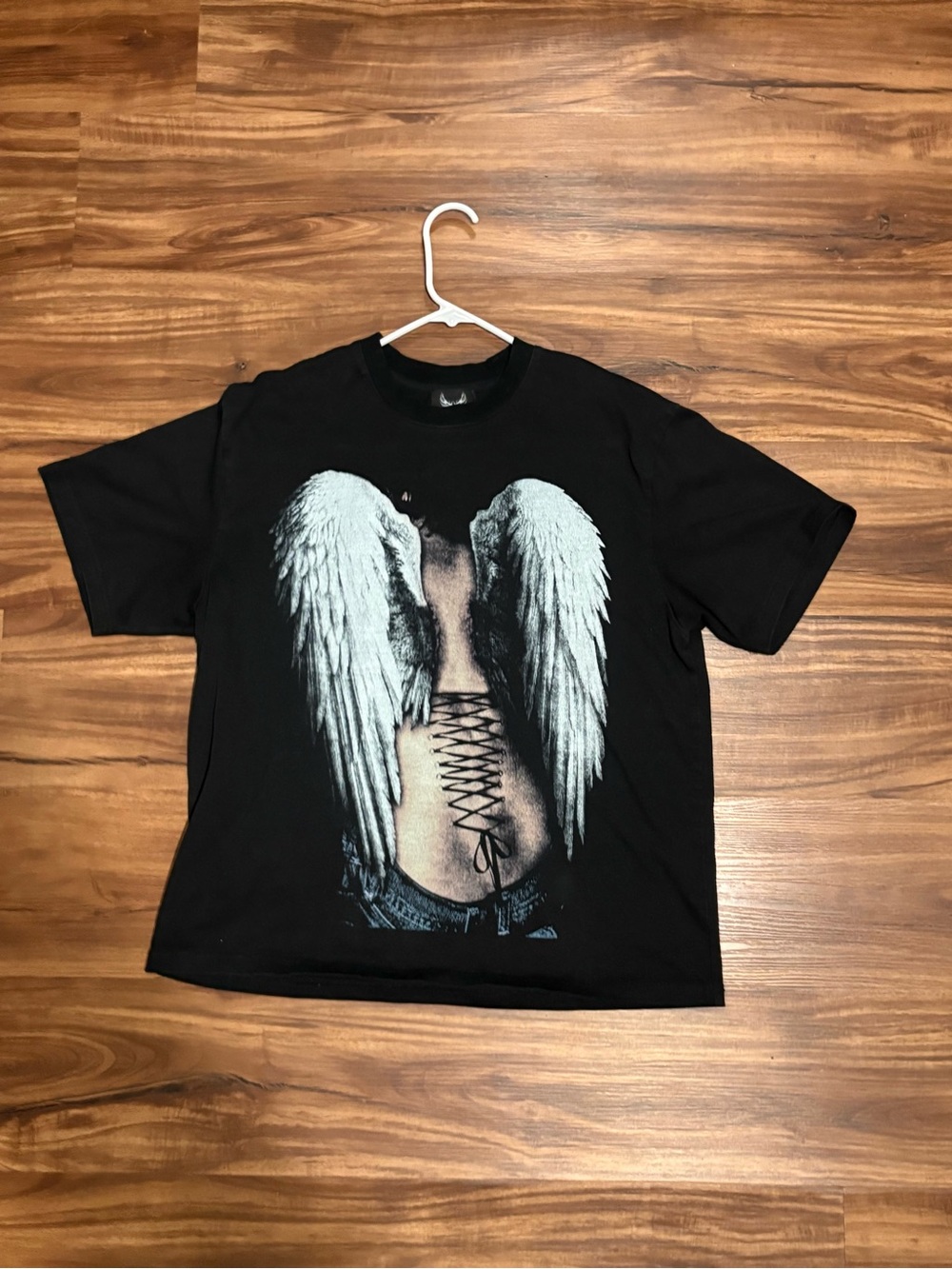 Saithen Corset Graphic Tee with Angel Wings - Men's Shirt